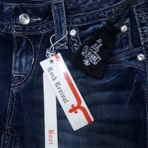 Rock Revival Women's 26 Johanna Bootcut Bejeweled Flap Pockets NWT - Picture 6 of 12